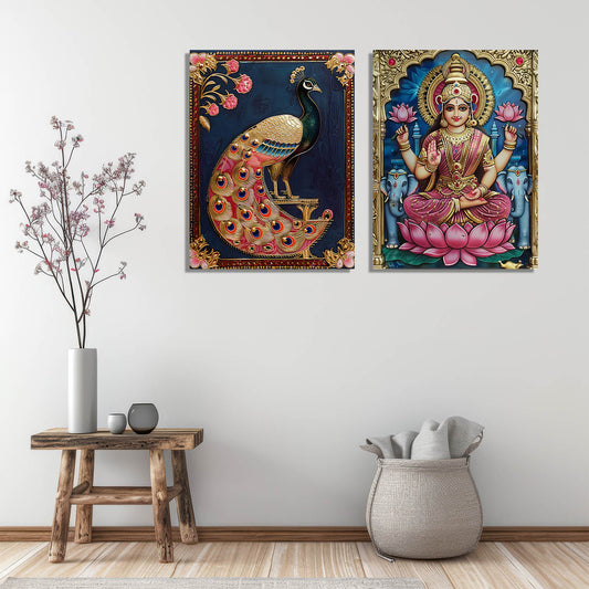 Traditional Indian Tanjore Art Canvas Prints For Home Decor Wall Decor