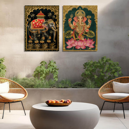 Traditional Indian Tanjore Art Canvas Prints For Home Decor Wall Decor