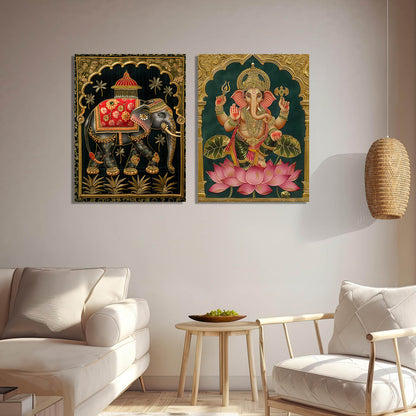 Traditional Indian Tanjore Art Canvas Prints For Home Decor Wall Decor