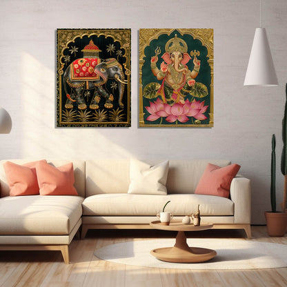 Traditional Indian Tanjore Art Canvas Prints For Home Decor Wall Decor