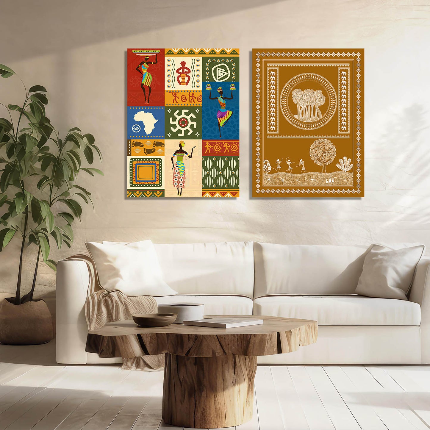 Traditional Indian Tanjore Art Canvas Prints For Home Decor Wall Decor