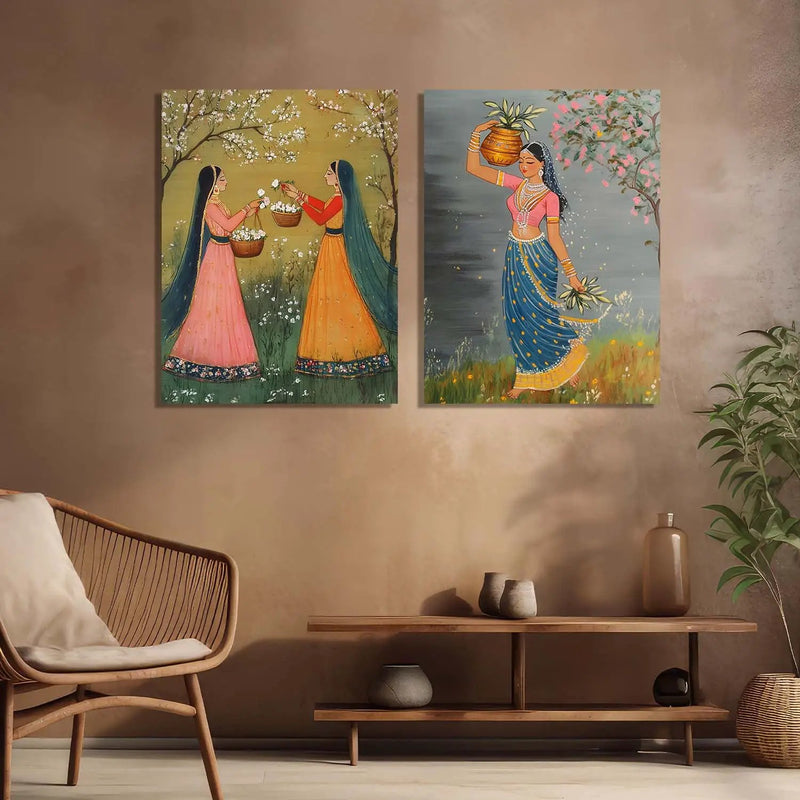 Kangra Painting Art Canvas Prints For Home Decor Wall Decor