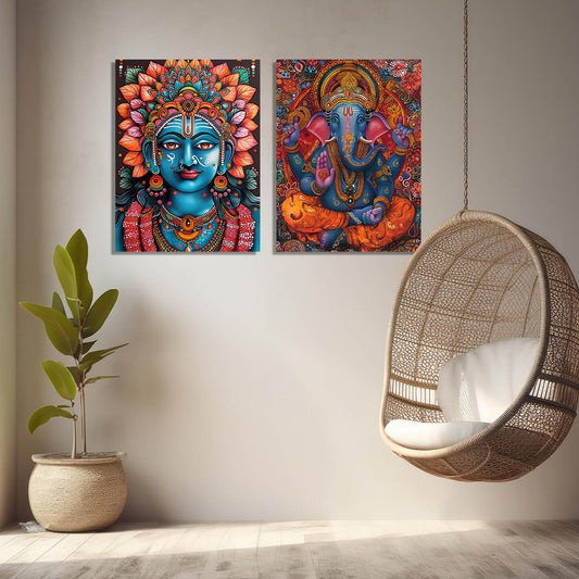 Kerala Mural Art Canvas Prints For Home Decor Wall Decor