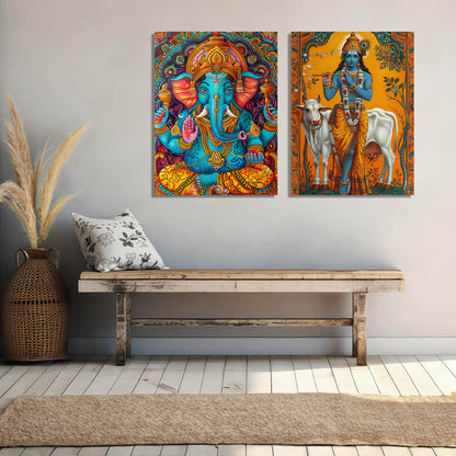 Kerala Mural Art Canvas Prints For Home Decor Wall Decor