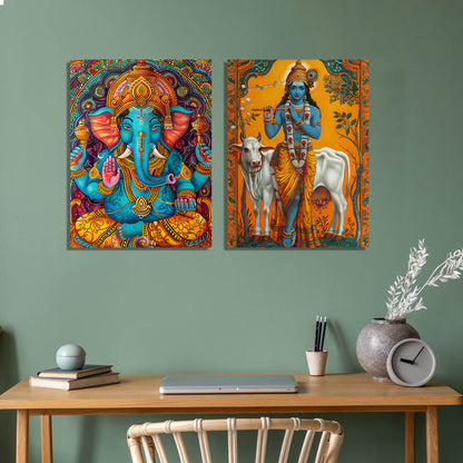 Kerala Mural Art Canvas Prints For Home Decor Wall Decor