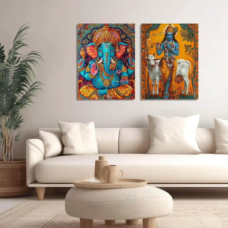 Kerala Mural Art Canvas Prints For Home Decor Wall Decor