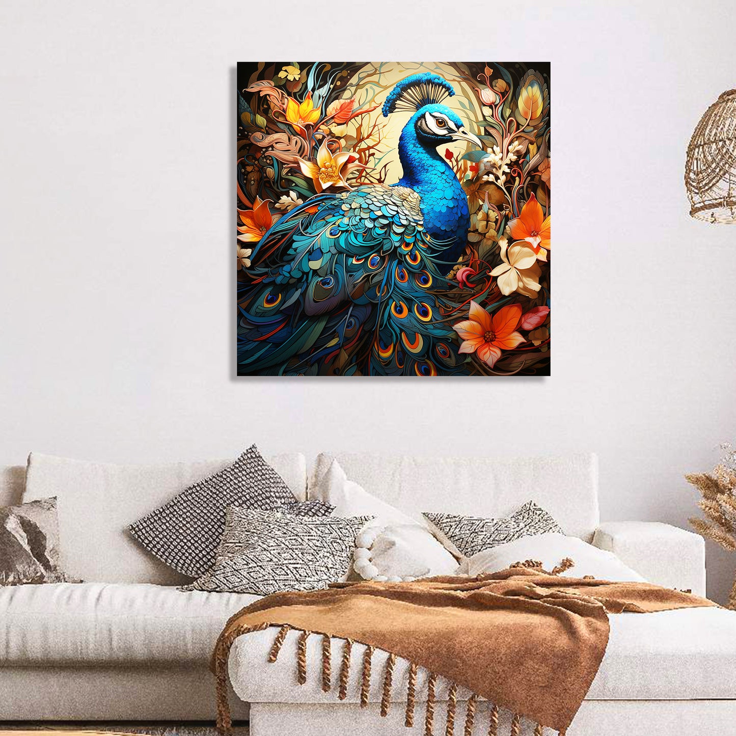 Copy of Vibrant Peacock Art Canvas Print for Living Room Bedroom Home and Office Wall Decor