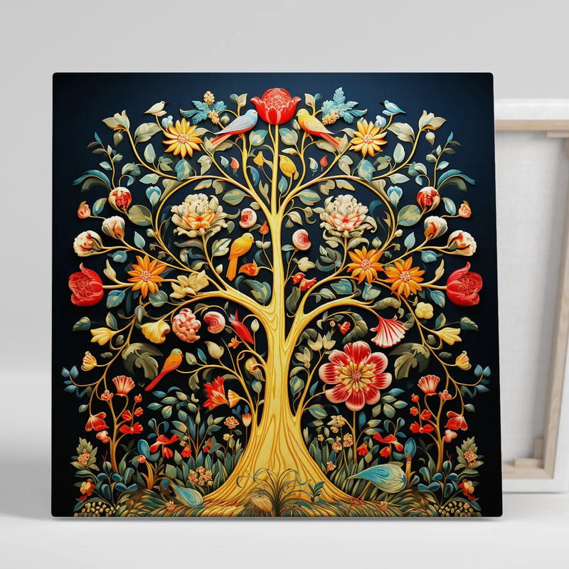 Modern Vibrant Tree Art Canvas Print for Living Room Bedroom Home and Office Wall Decor