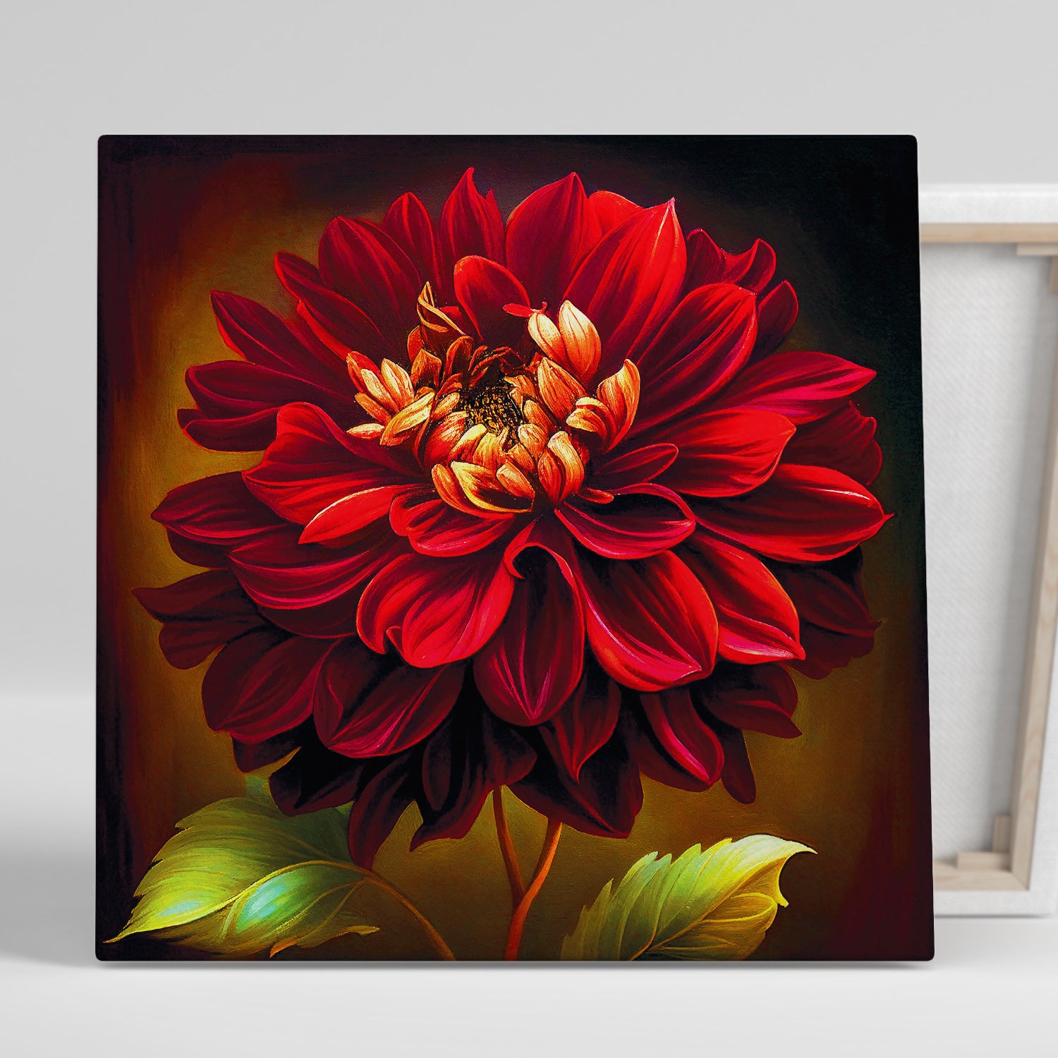 ARTCANVAS Dahlia hot Flower Home Decor Square Canvas Art Print