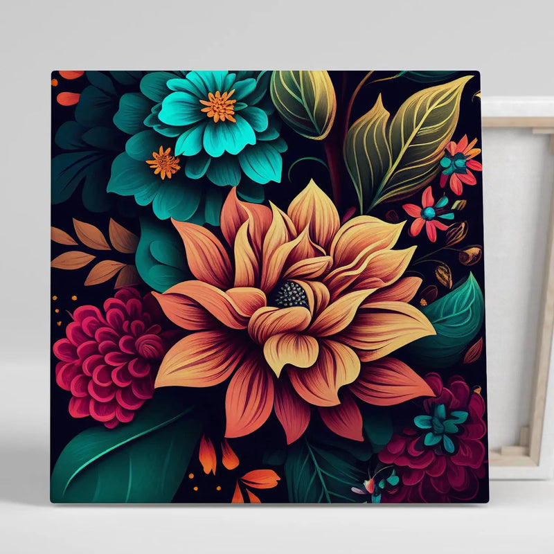 Vibrant Floral Canvas Print for Living Room Bedroom Home and Office Wall Decor