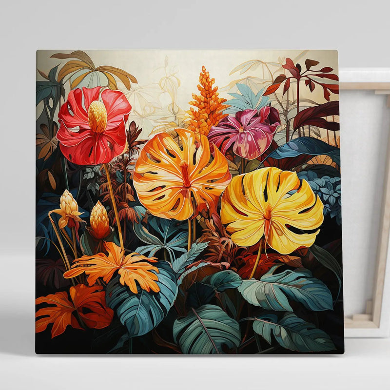 Nature Inspired Vibrant Leaf Canvas Print for Living Room Bedroom Home and Office Wall Decor