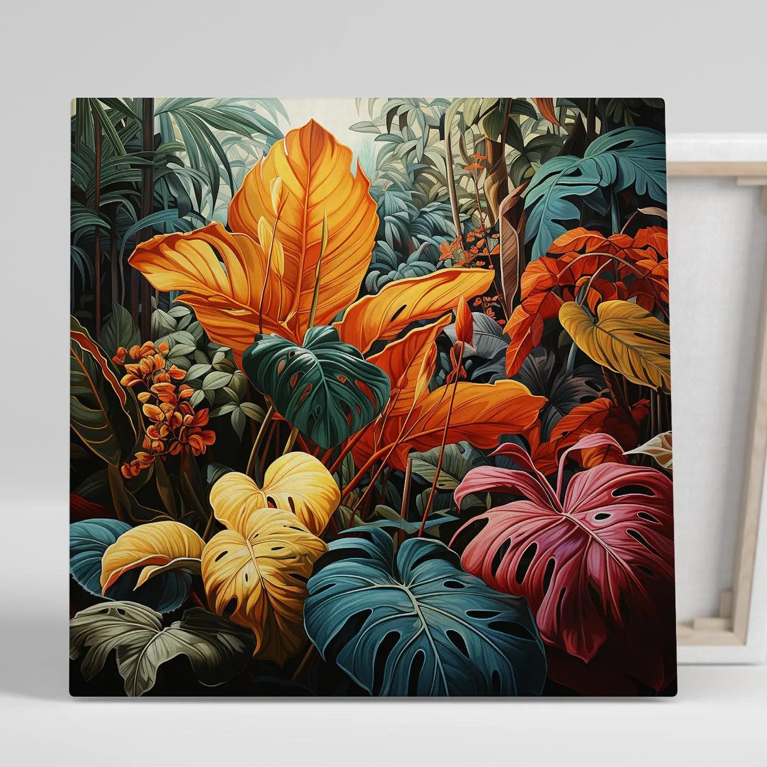 Nature Inspired Vibrant Leaf Canvas Painting for Living Room Bedroom H ...