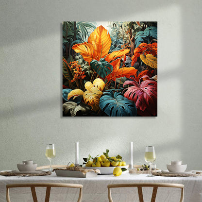 Nature Inspired Vibrant Leaf Canvas Print for Living Room Bedroom Home and Office Wall Decor