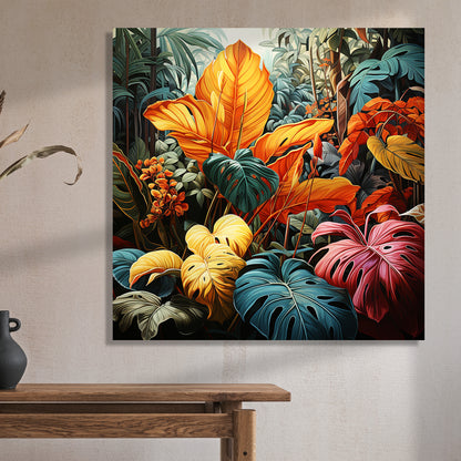 Nature Inspired Vibrant Leaf Canvas Print for Living Room Bedroom Home and Office Wall Decor