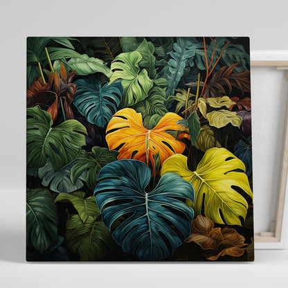 Nature Inspired Vibrant Leaf Canvas Print for Living Room Bedroom Home and Office Wall Decor