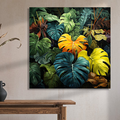 Nature Inspired Vibrant Leaf Canvas Print for Living Room Bedroom Home and Office Wall Decor