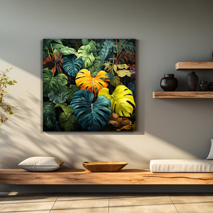 Nature Inspired Vibrant Leaf Canvas Print for Living Room Bedroom Home and Office Wall Decor