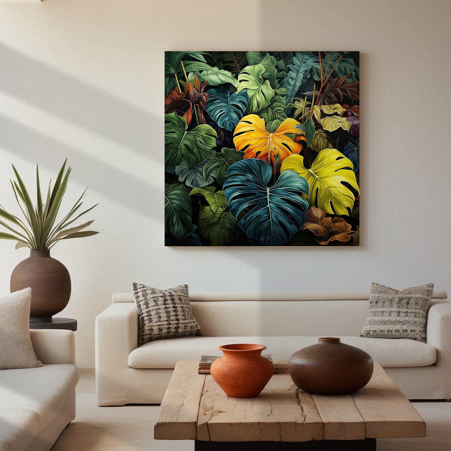 Nature Inspired Vibrant Leaf Canvas Print for Living Room Bedroom Home and Office Wall Decor