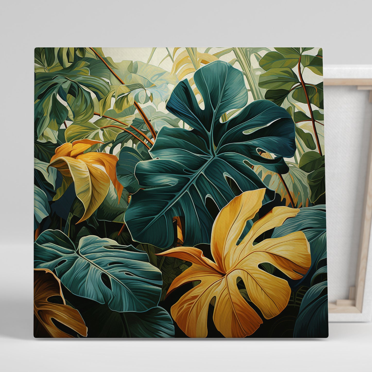 Nature Inspired Vibrant Leaf Canvas Print for Living Room Bedroom Home and Office Wall Decor