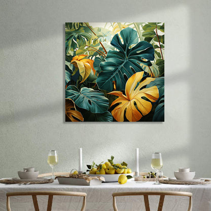 Nature Inspired Vibrant Leaf Canvas Print for Living Room Bedroom Home and Office Wall Decor