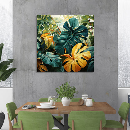 Nature Inspired Vibrant Leaf Canvas Print for Living Room Bedroom Home and Office Wall Decor