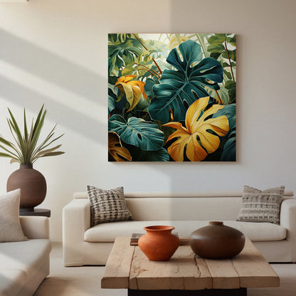 Nature Inspired Vibrant Leaf Canvas Print for Living Room Bedroom Home and Office Wall Decor