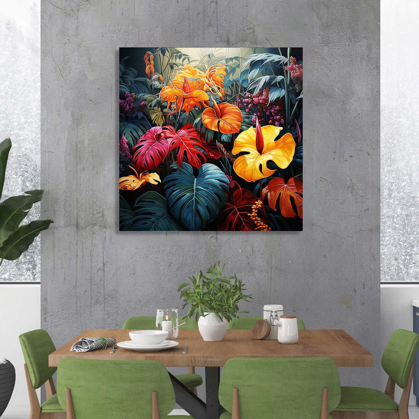 Nature Inspired Vibrant Leaf Canvas Print for Living Room Bedroom Home and Office Wall Decor