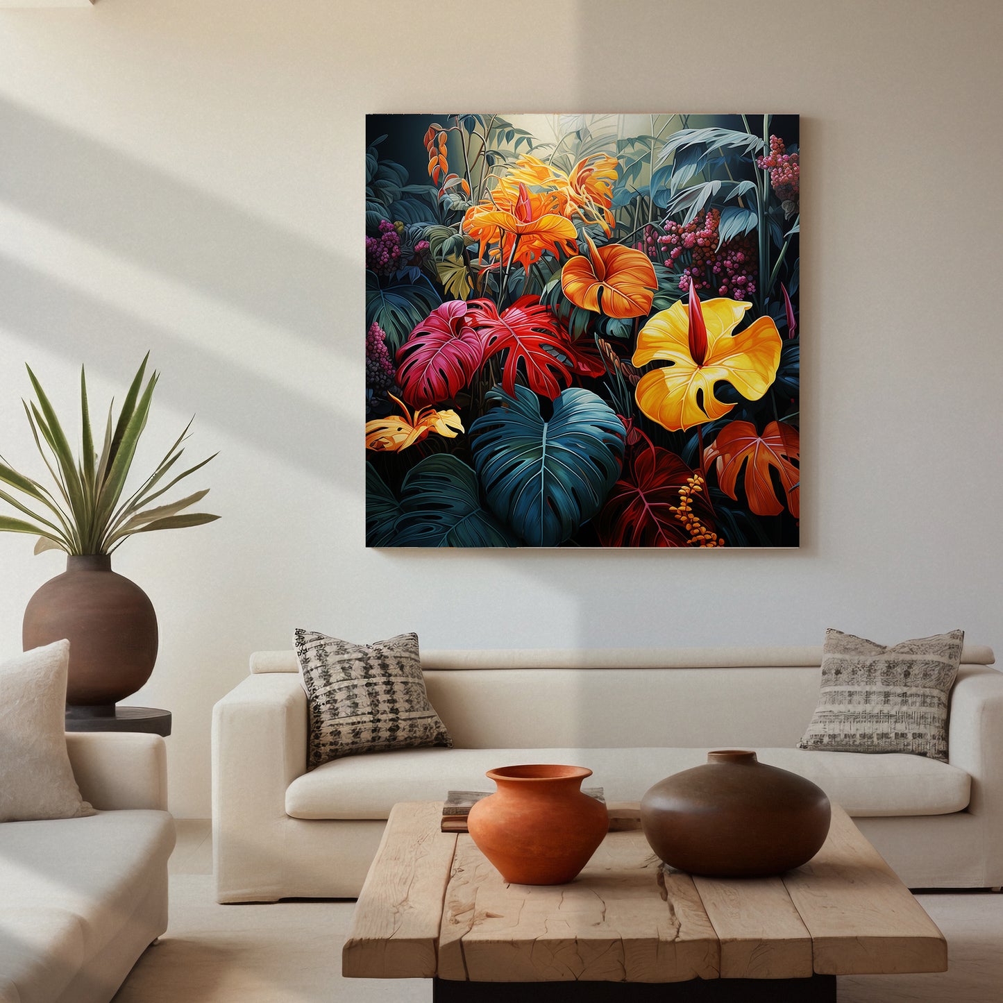 Nature Inspired Vibrant Leaf Canvas Print for Living Room Bedroom Home and Office Wall Decor