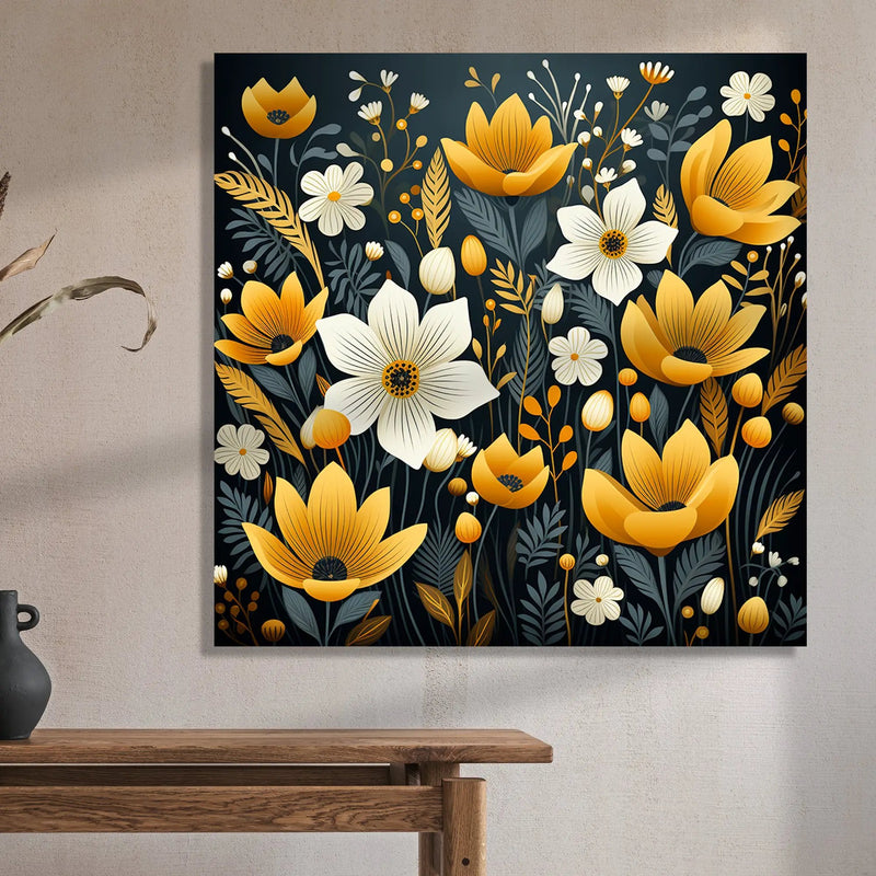 Vibrant Floral Canvas Print for Living Room Bedroom Home and Office Wall Decor
