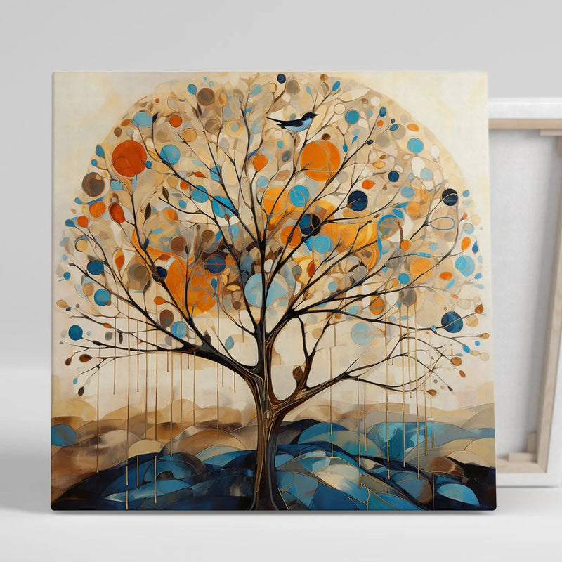 Nature Inspired Vibrant Tree Canvas Print for Living Room Bedroom Home and Office Wall Decor