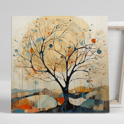 Nature Inspired Vibrant Tree Canvas Print for Living Room Bedroom Home and Office Wall Decor