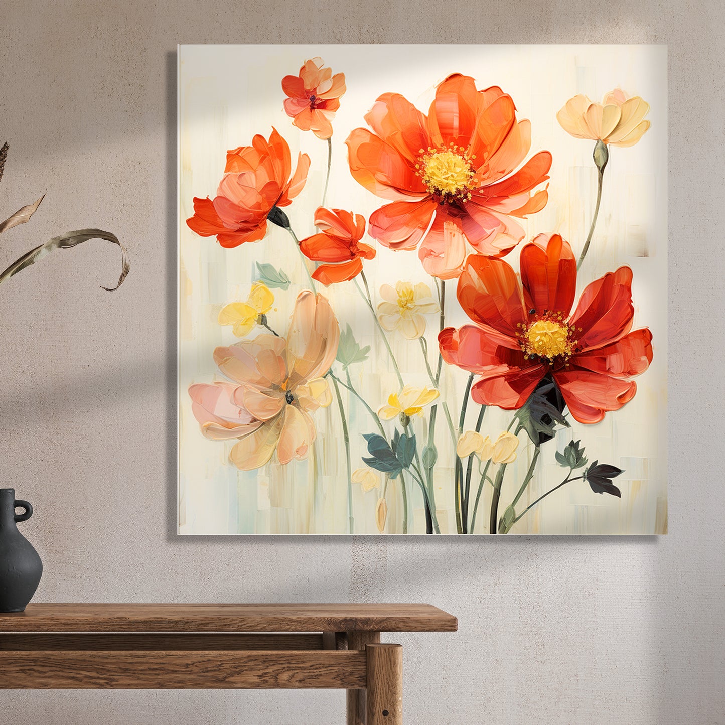 Vibrant Floral Canvas Painting for Living Room Bedroom Home and Office Wall Decor