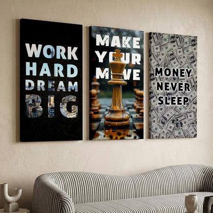 Motivational Canvas Art Print Set For Home Decor