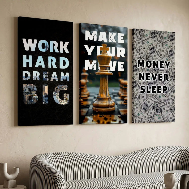 Motivational Canvas Art Print Set For Home Decor