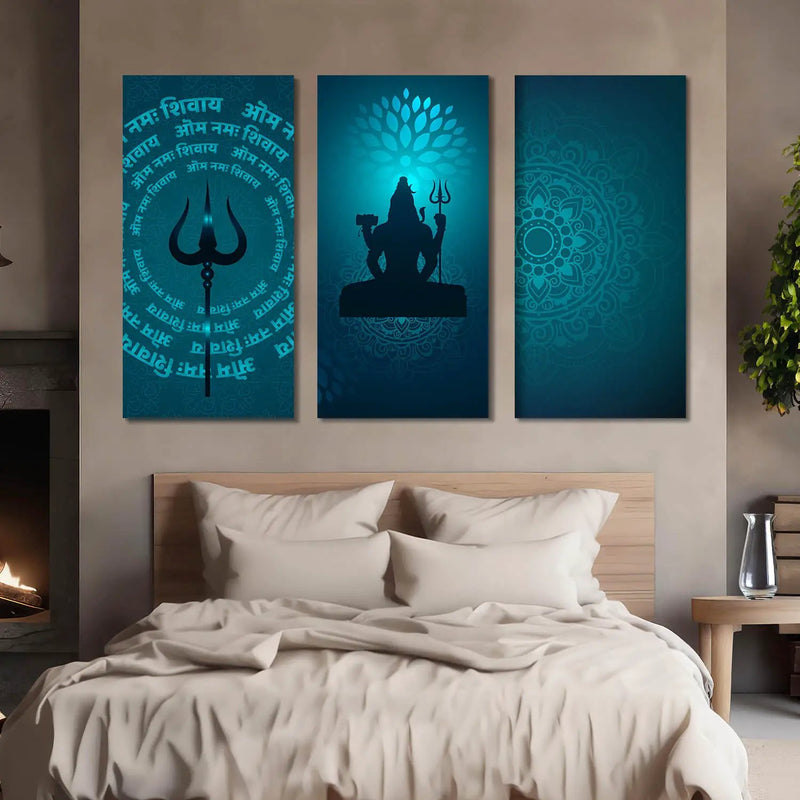 Religious Shiv Ji Wall Canvas Art Print Set For Home Décor