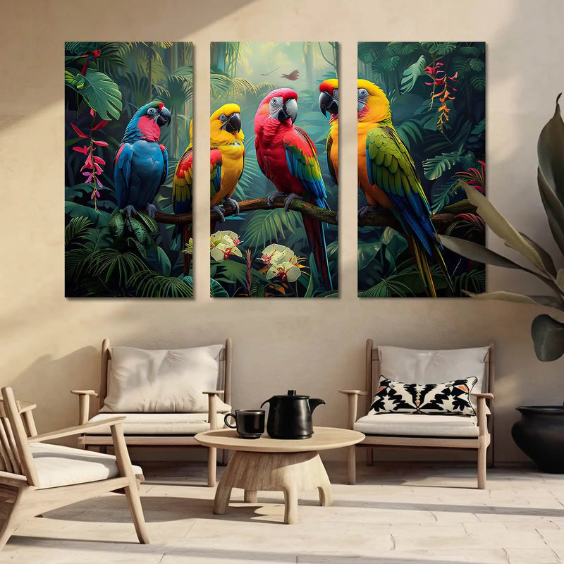 Vibrant Birds Canvas Wall Print for Wall Decoration