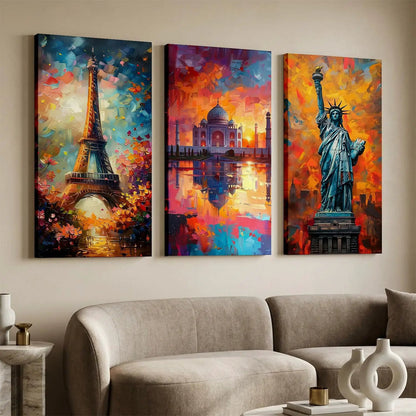 Travel Inspired Vibrant Canvas Wall Print for Wall Decoration