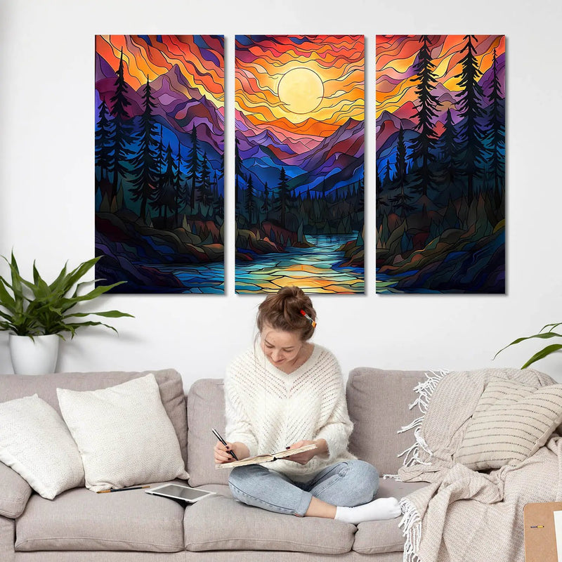 Vibrant Nature Canvas Wall Print for Living Room Wall Decoration