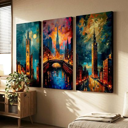 Iconic City Canvas Wall Print for Living Room Wall Decoration