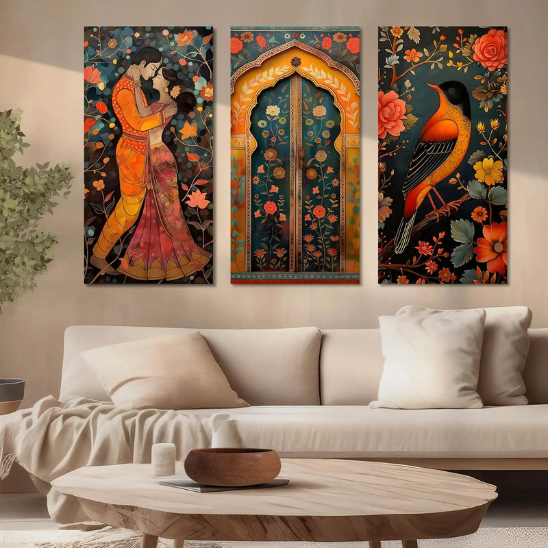 Madhubani Canvas Art Print Wall Print for Living Room Wall Decoration