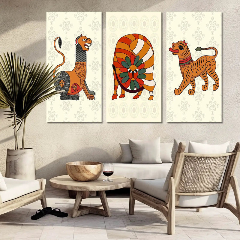 Gond Wall Art Canvas, Wall Print for Living Room Wall Decoration
