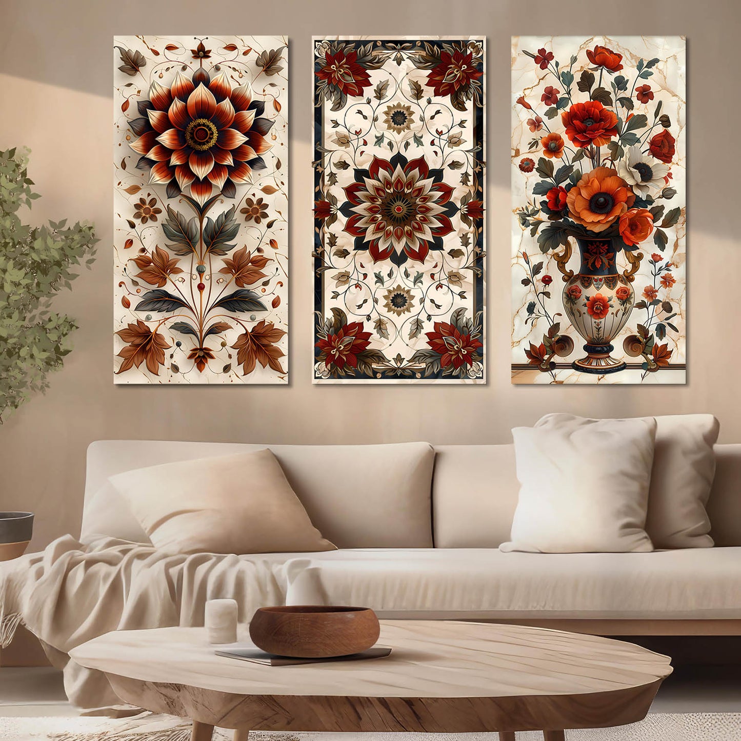Floral Modern Wall Art Canvas, Wall Print for Living Room Wall Decoration