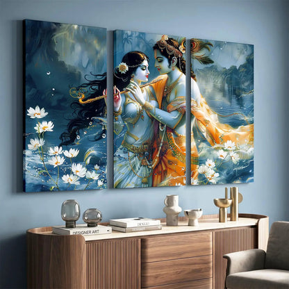 Indian God Krishna Ji Wall Art Canvas, Wall Print for Living Room Wall Decoration