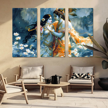 Indian God Krishna Ji Wall Art Canvas, Wall Print for Living Room Wall Decoration