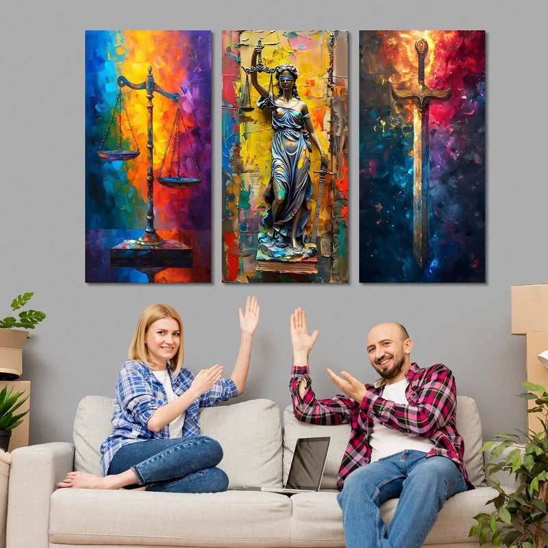 Goddess Of Justice Wall Art Canvas Art Print Set For Home Décor