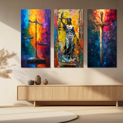 Goddess Of Justice Wall Art Canvas Art Print Set For Home Décor