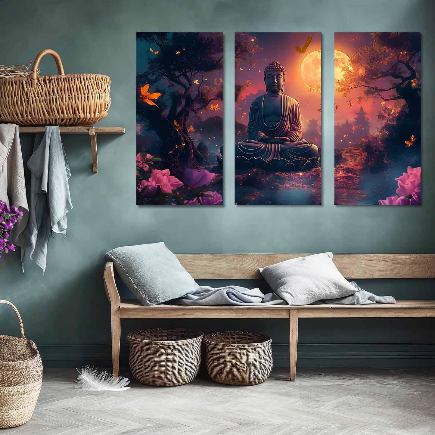 Buddha Wall Art Canvas, Wall Print for Living Room Wall Decoration