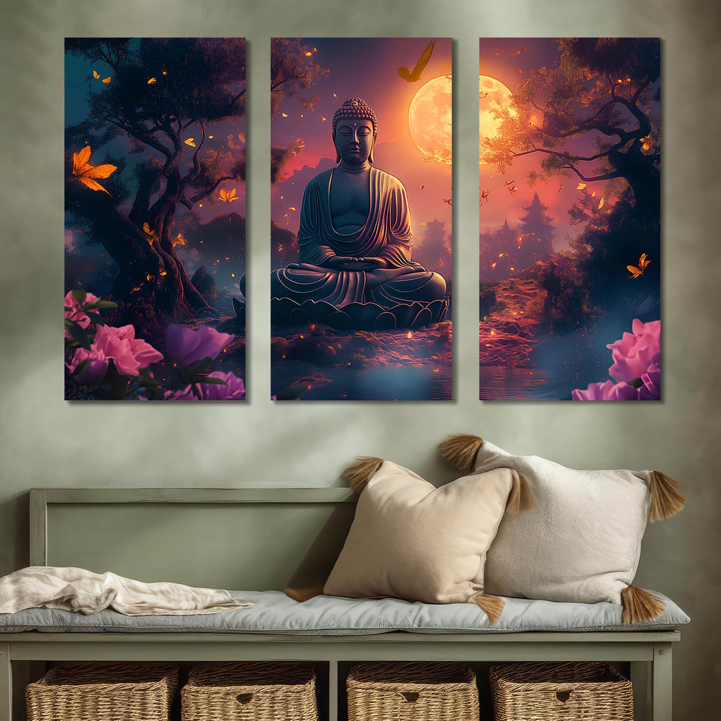 Buddha Wall Art Canvas, Wall Print for Living Room Wall Decoration