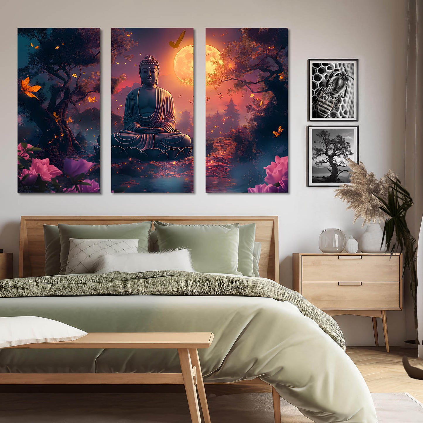 Buddha Wall Art Canvas, Wall Print for Living Room Wall Decoration