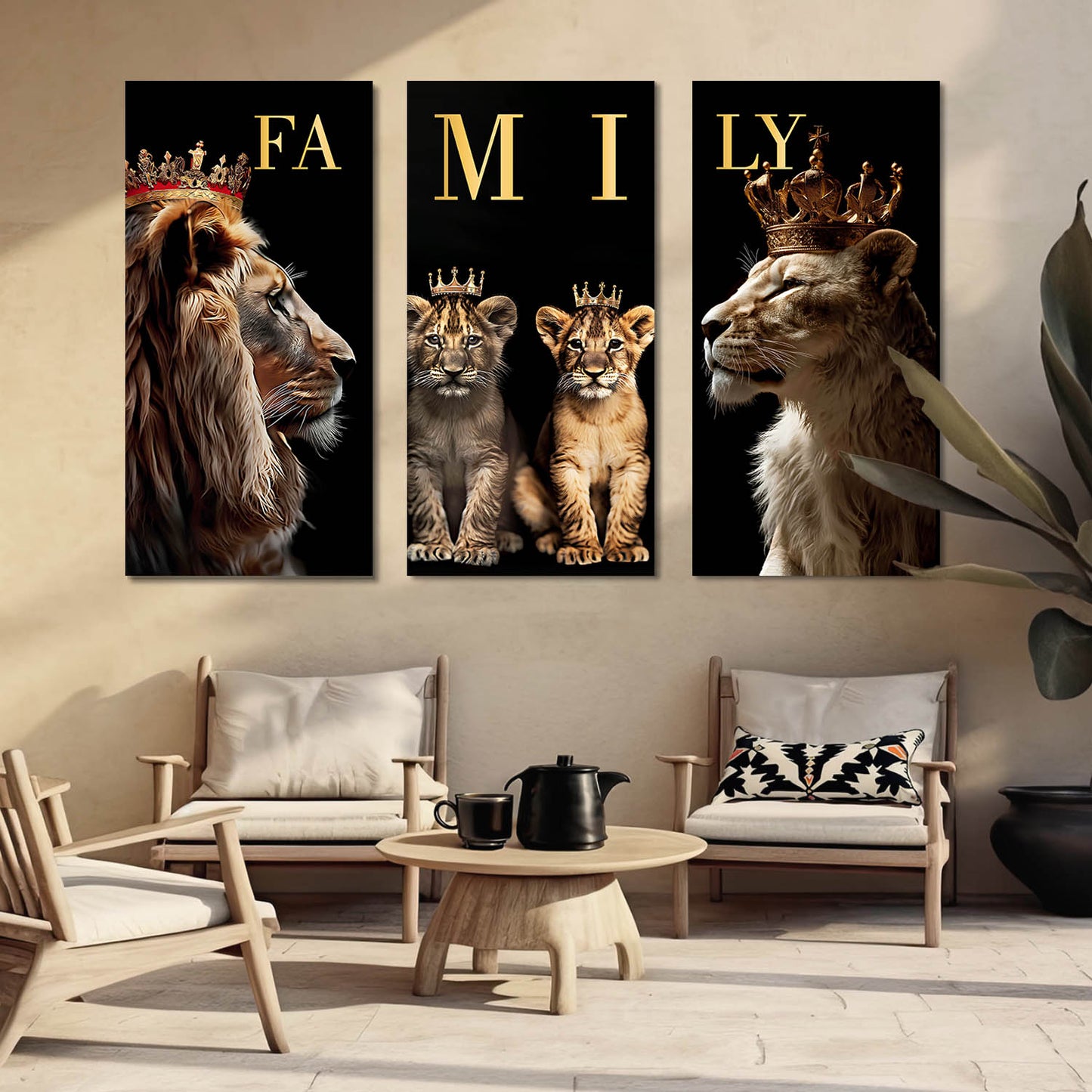 Lion Modern Wall Art Canvas, Wall Print for Living Room Wall Decoration